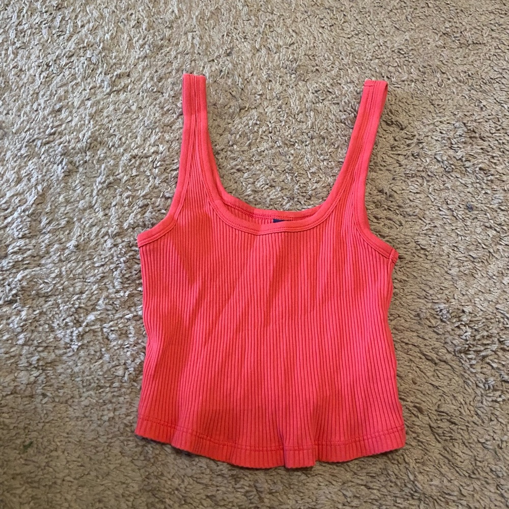 Ribbed Coral Tank Top